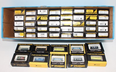 Lot 595 - 50 boxed Graham Farish N Gauge wagons and...