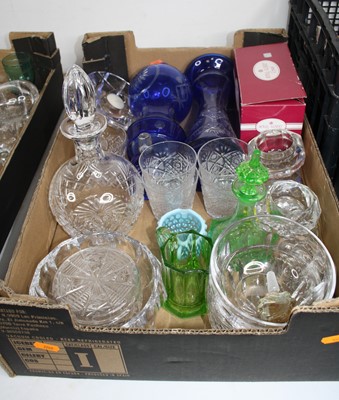 Lot 196 - Two boxes of miscellaneous glassware to...