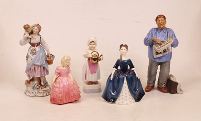 Lot 214 - A collection of three Royal Doulton figures to...