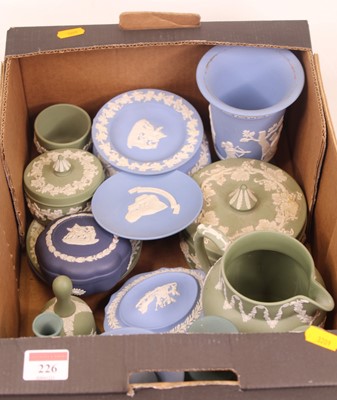 Lot 226 - A collection of Wedgwood blue and green jasper...