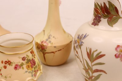 Lot 267 - A late Victorian Royal Worcester blush ivory...