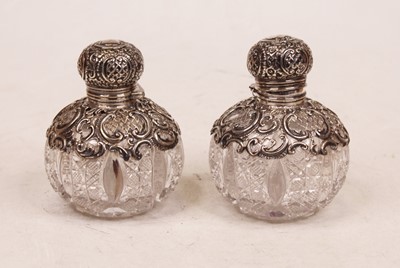 Lot 281 - A pair of late Victorian cut glass scent...