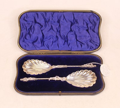 Lot 290 - A pair of Edwardian silver presentation spoons,...