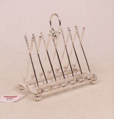 Lot 295 - A reproduction silver plated six-division...