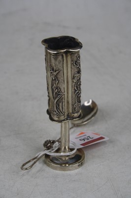 Lot 256 - An early 20th century Chinese silver taper...