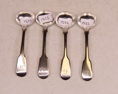 Lot 344 - A pair of William IV silver mustard spoons,...