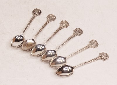 Lot 360 - A set of six mid-20th century silver coffee...