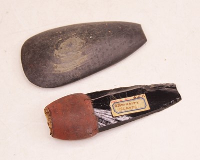 Lot 368 - A flint axe head or spear tip, bearing...