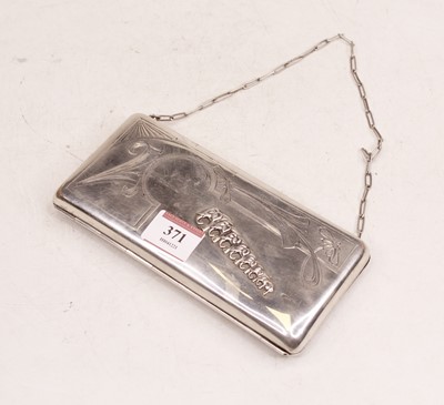 Lot 371 - A Russian white metal lady's purse, of hinged...