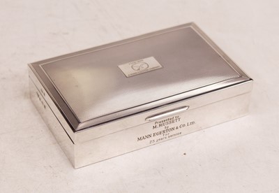 Lot 377 - A modern silver table cigarette box, of...