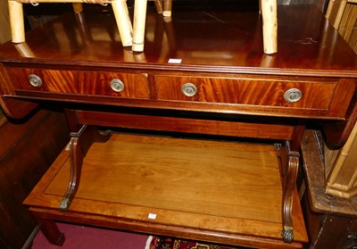 Lot 1441 - A reproduction mahogany and cross banded drop...