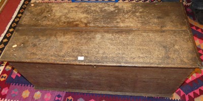 Lot 1460 - A 19th century oak hinge topped blanket chest,...