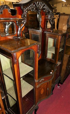 Lot 1462 - An Edwardian mahogany and inlaid mirror back...