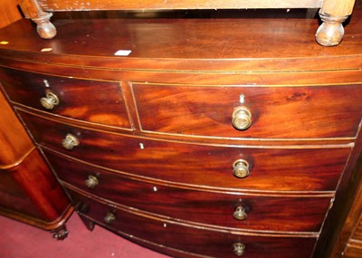 Lot 1471 - A 19th century mahogany bowfront chest of two...