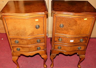 Lot 1473 - A pair of contemporary walnut and figured...