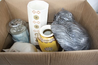 Lot 189 - Two boxes of various ceramics and glassware