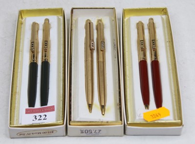 Lot 322 - A collection of six various Papermate pens, boxed