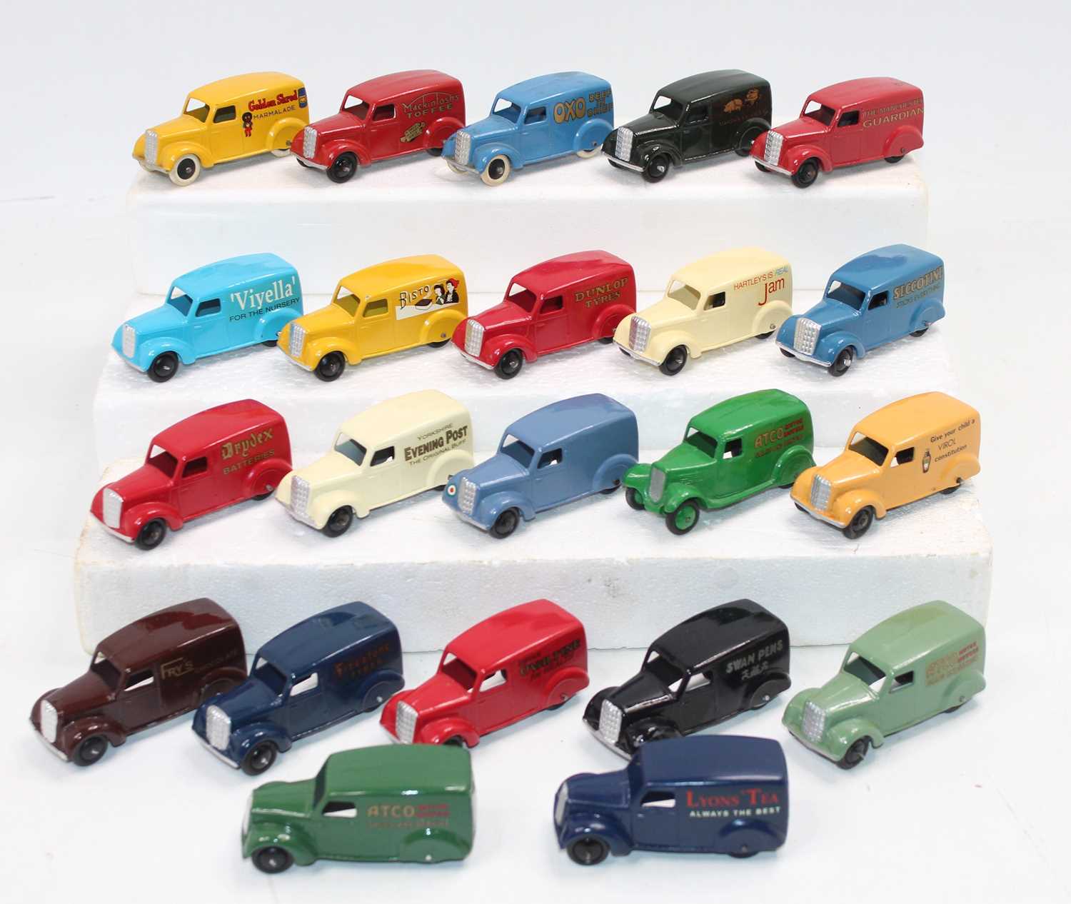 Lot 1108 - 22 Dinky Toys 28 Series Vans in restored and...