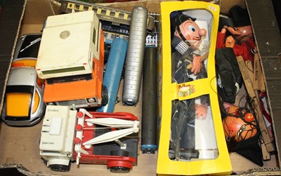 Lot 1507 - A mixed box of various childrens toys to...