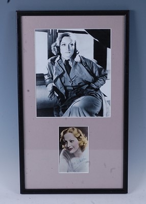 Lot 1131 - Joan Crawford, (1905-1977), a 23 x 19cm black...
