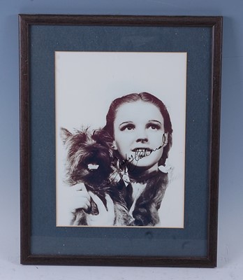 Lot 1213 - Judy Garland, (1922-1969), a 23 x 17cm black...