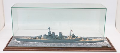 Lot 812 - A large scale waterline model of HMS 'Hood',...