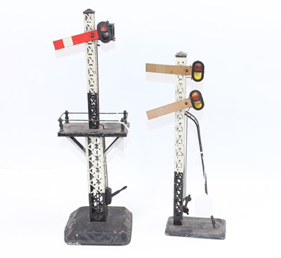 Lot 276 - Two Bing signals for Gauge 2 or 3 both white...