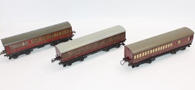 Lot 327 - Three 1935-41 Hornby No.2 passenger coaches...