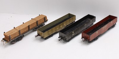 Lot 328 - Four Hornby No.2 bogie wagons including three...