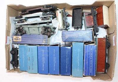 Lot 550 - Approx 36 Hornby Dublo tinplate wagons. NE, BR...