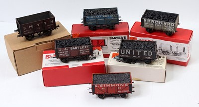Lot 207 - Six kit built 0 gauge private owner wagons,...