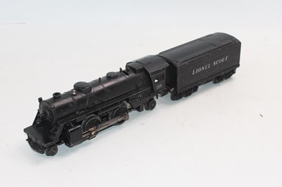 Lot 375 - Lionel Scout 1101 loco & tender 12v DC black,...