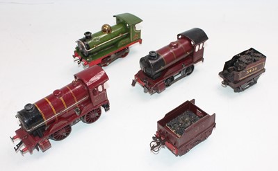 Lot 300 - Three Hornby O gauge locos all in distressed...