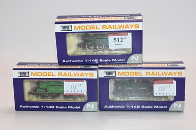 Lot 512 - Three Dapol N gauge tank locos: ND-058 BR M7 0-...