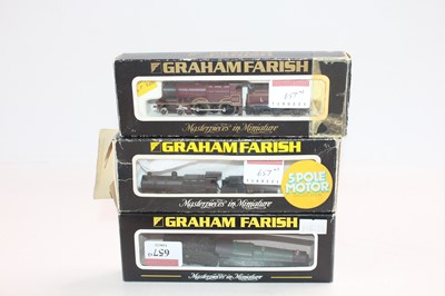 Lot 657 - Three Farish N gauge locos & tenders: GWR...