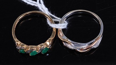 Lot 322 - Two gold rings, being a 9ct yellow gold,...