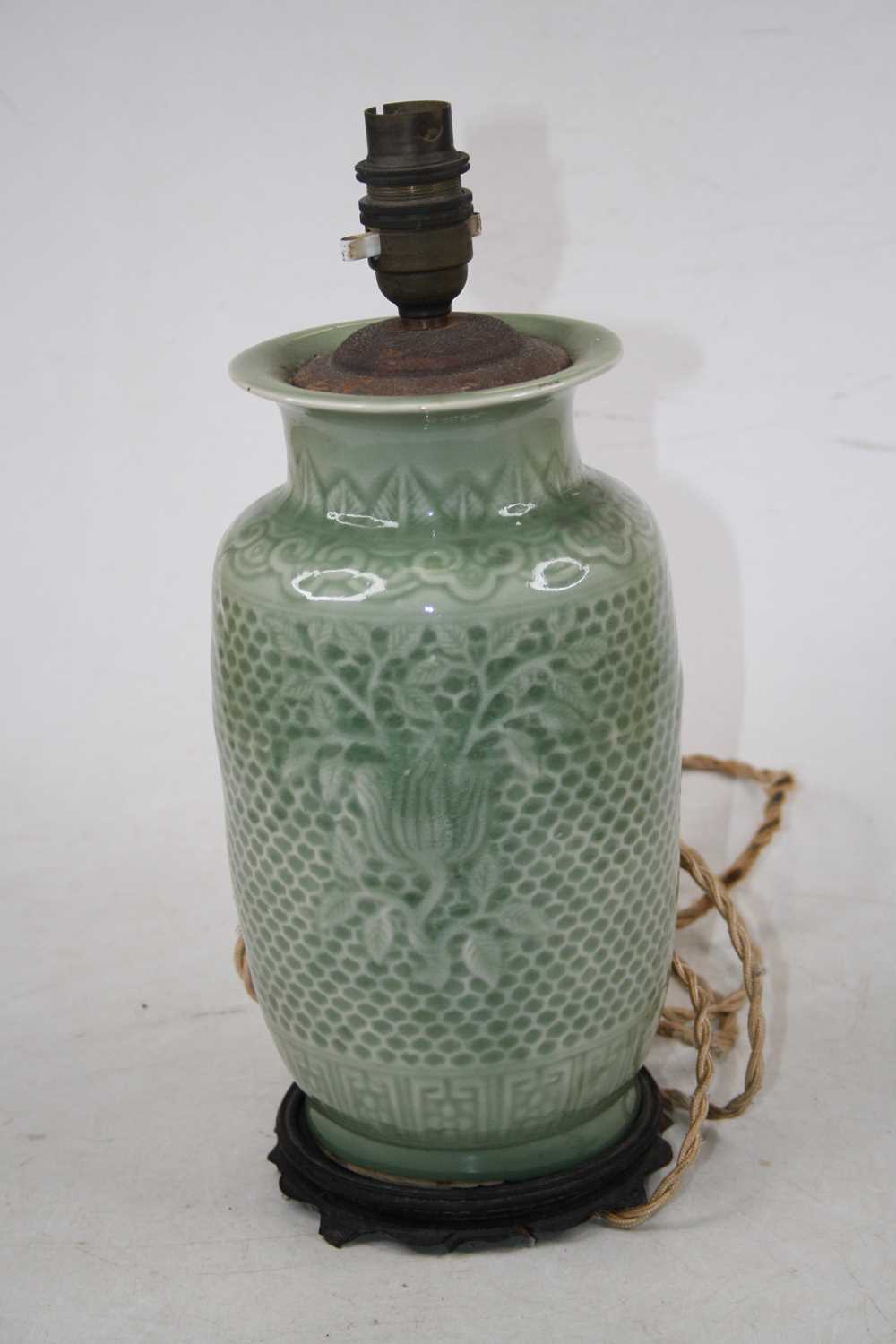 Lot 2 - A 20th century Chinese celadon glazed vase...