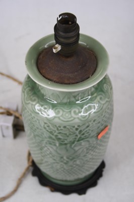 Lot 2 - A 20th century Chinese celadon glazed vase...