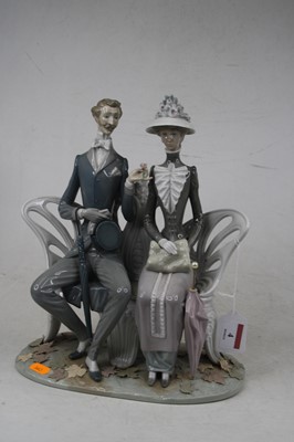 Lot 4 - A Lladro porcelain figure group of a couple...