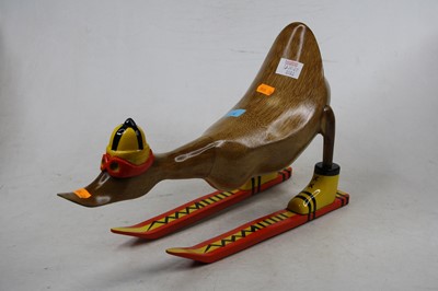 Lot 6 - A pair of carved bamboo models of ducks on...