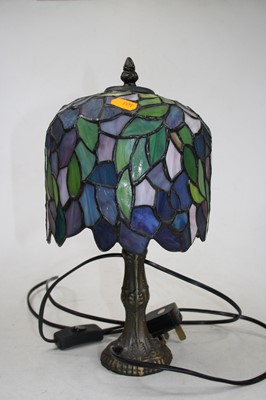 Lot 7 - A 20th century Tiffany style table lamp,...