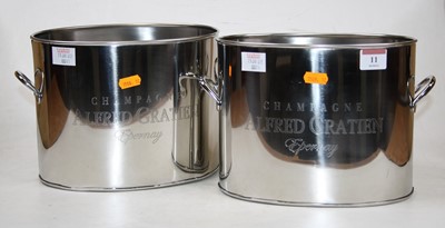 Lot 11 - A pair of 20th century nickel plated champagne...
