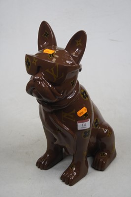 Lot 14 - A modern composition model of a seated dog...