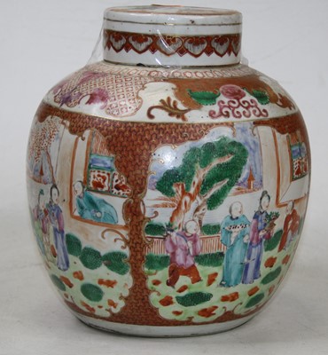 Lot 15 - A 19th century Chinese famille rose ginger jar...