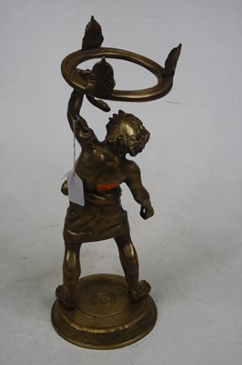 Lot 16 - A 20th century brass figure of Neptune holding...