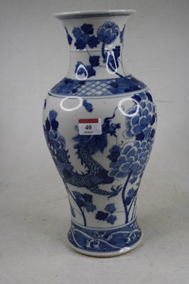 Lot 40 - A Chinese blue and white glazed vase, of...