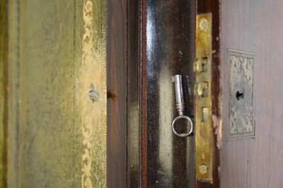 Lot 58 - A Victorian walnut and brass inlaid writing...