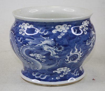 Lot 60 - A Chinese blue and white glazed stoneware jar,...