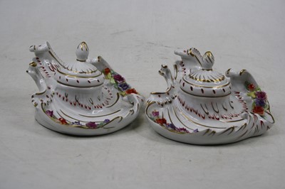 Lot 64 - A pair of German Rococo style porcelain...