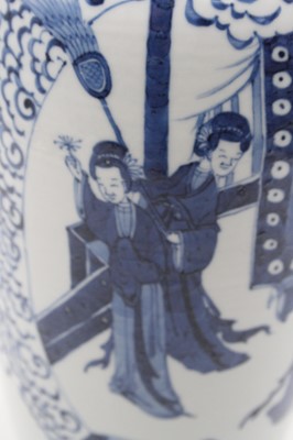 Lot 8 - A Chinese blue & white vase, the flared rim...